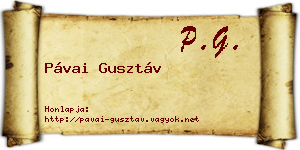 Pávai Gusztáv névjegykártya