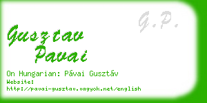 gusztav pavai business card