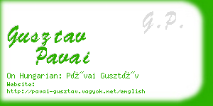 gusztav pavai business card